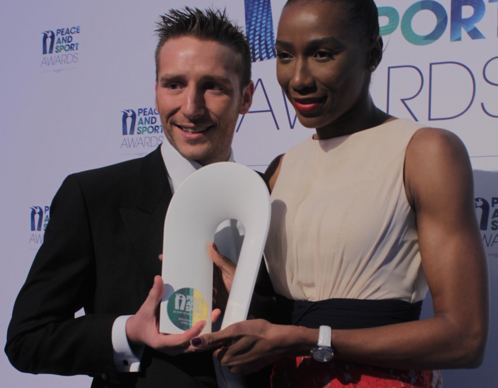 Rob Young is made Peace and Sport Champion of the Year 2015 at awards ceremony in Monte Carlo following international online public vote, 26 Nov 2015