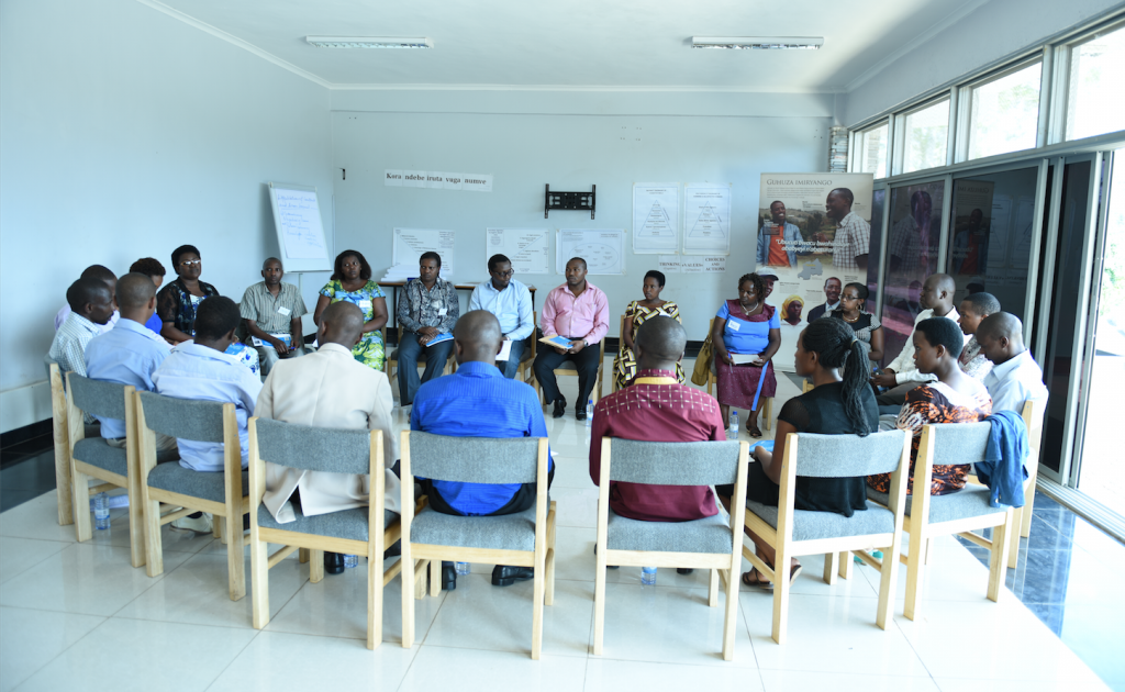 Teachers take part in training at the Kigali Genocide Memorial to help them deliver the peace education components of Rwanda's new school curriculum.
