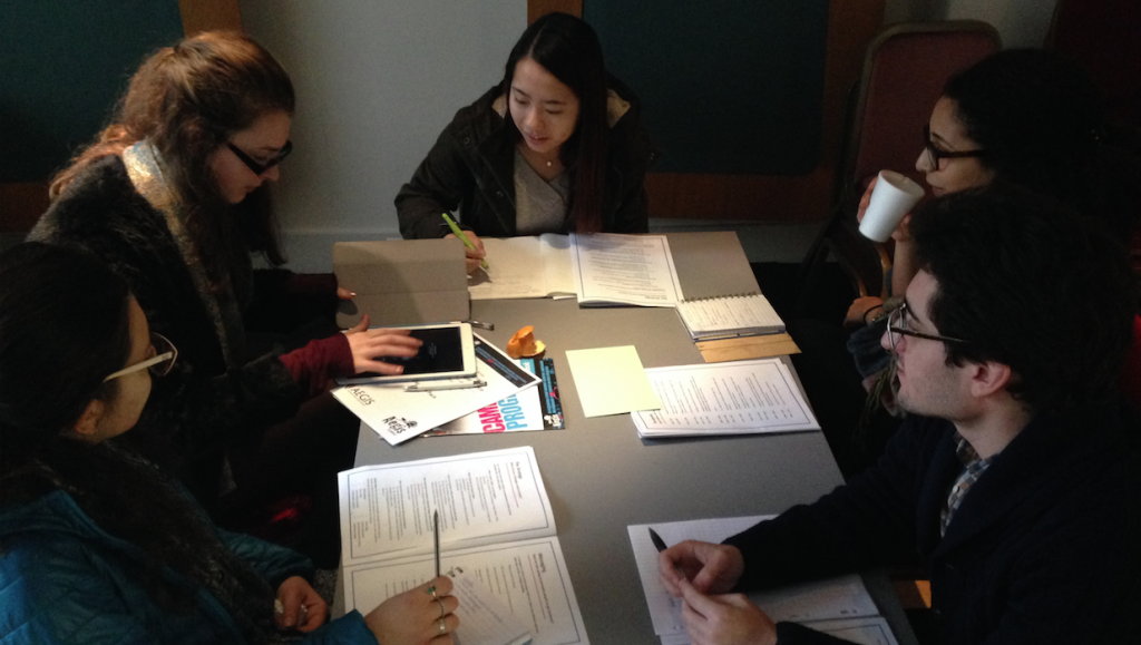 On 13 December, dozens of participants from seven different universities met to share ideas, coordinate activities and develop a final strategy for the campaign on UN veto restraint.