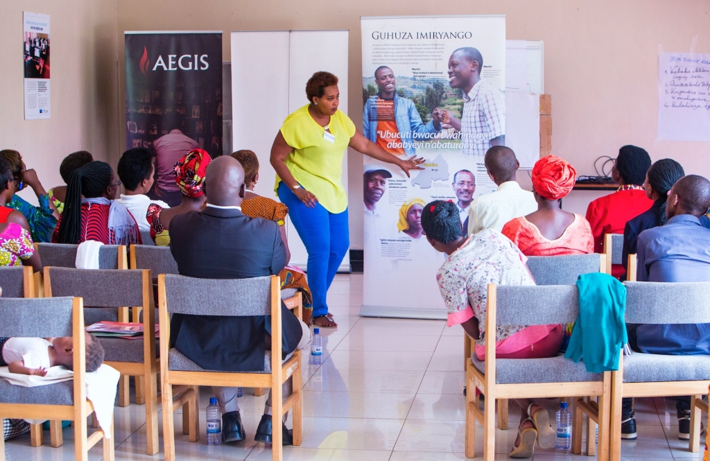 Parents in Aegis workshop at the Karongi Peace School