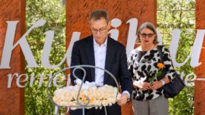 Pfizer Chairman and CEO Albert Bourla lays wreath at the Kigali Genocide Memorial