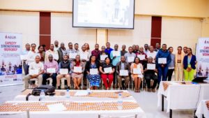 Participants in research capacity strengthening workshop organised by the Aegis Trust in Kigali